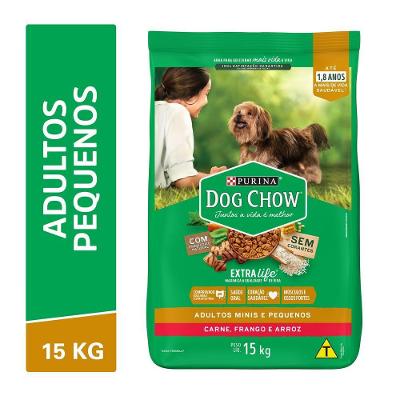 Ração Seca Cães Adultos Minis e Pequenos Frango e Arroz 15kg Dog Chow