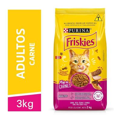 Ração gatos adultos Mix de Carne 3kg Friskies