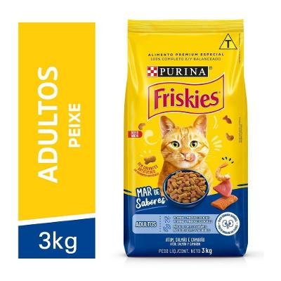 Ração gatos adultos peixes Mar de sabores 3kg Friskies