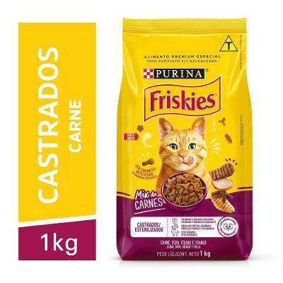 Ração Gatos Castrados Mix de Carnes 1kg Friskies