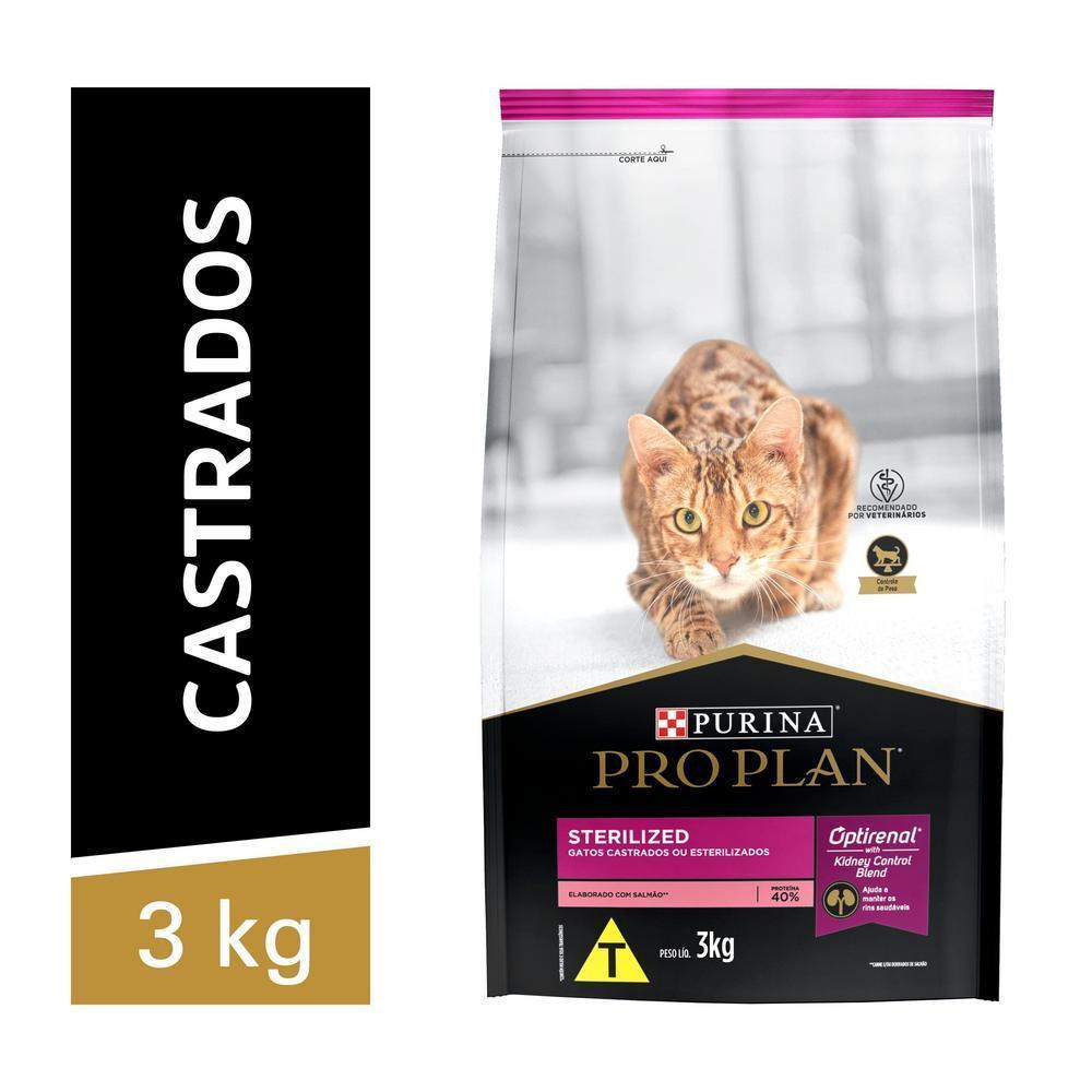 Ração Gatos Castrados Salmão 3kg Pro Plan - 1
