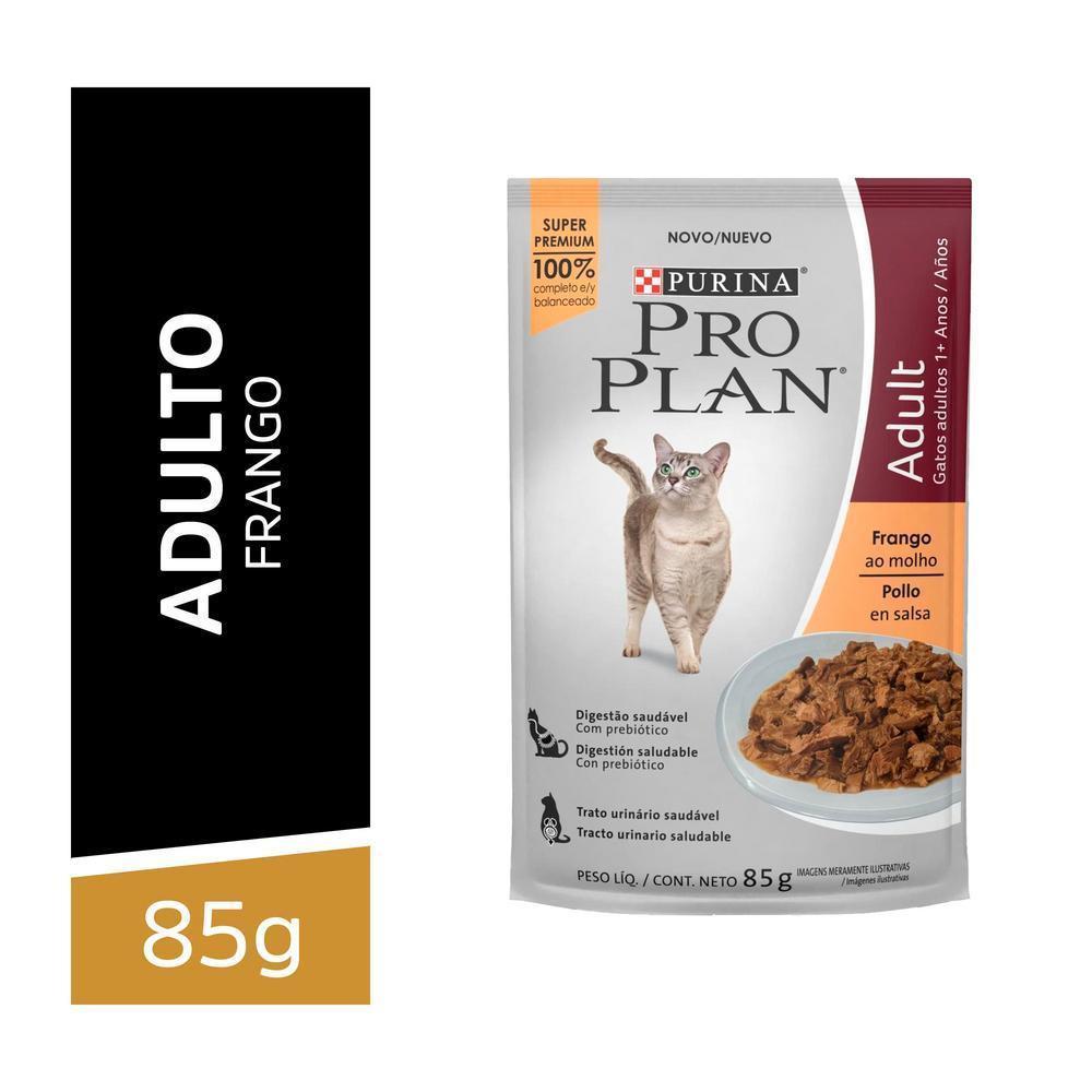 Ração Úmida Gatos Adultos Frango ao molho 85g PRO PLAN - 1
