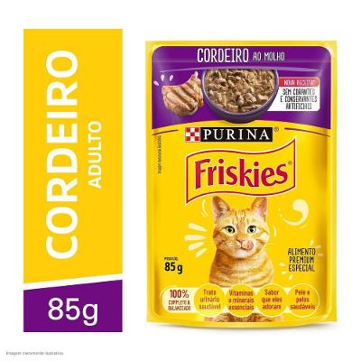 Ração Úmida Gatos Adultos Cordeiro 85g Friskies