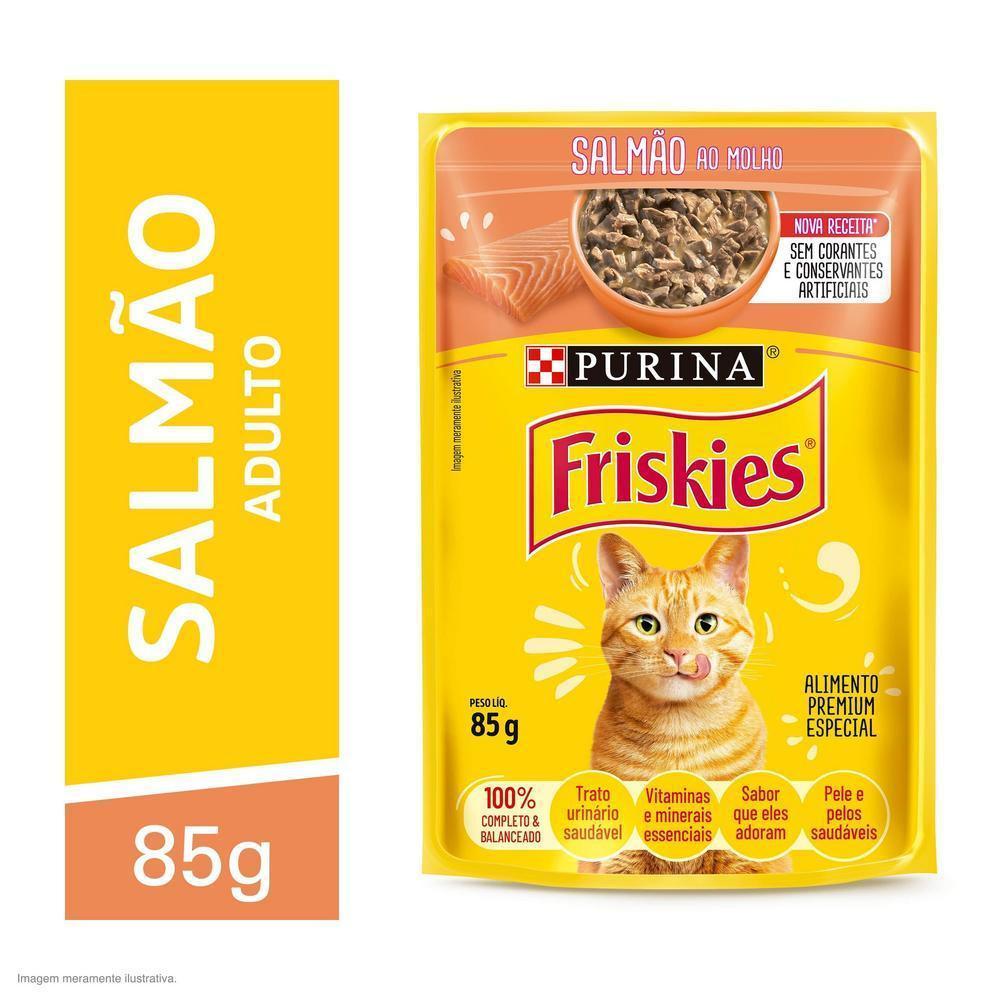 Ração Úmida Gatos Adultos Salmão ao Molho 85g Friskies - 1