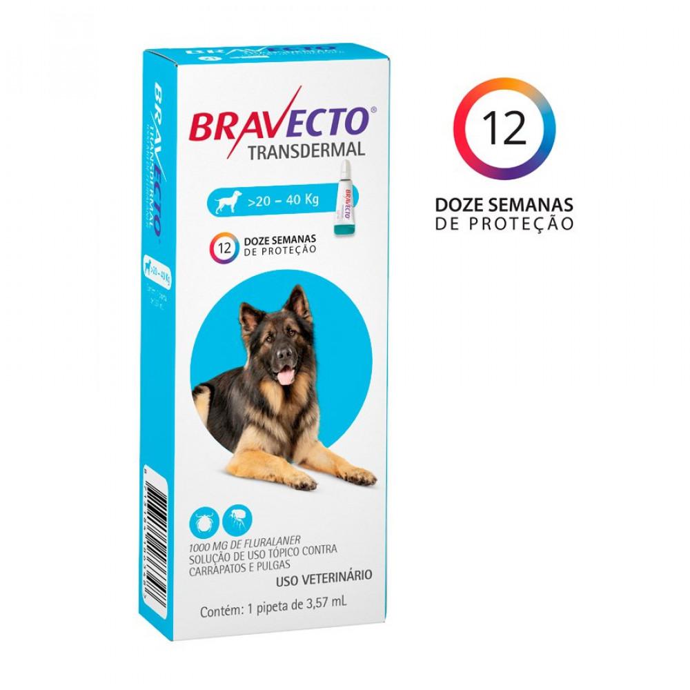 Antipulgas e Carrapatos Transdermal MSD para Cães 20 a 40kg Bravecto - 1