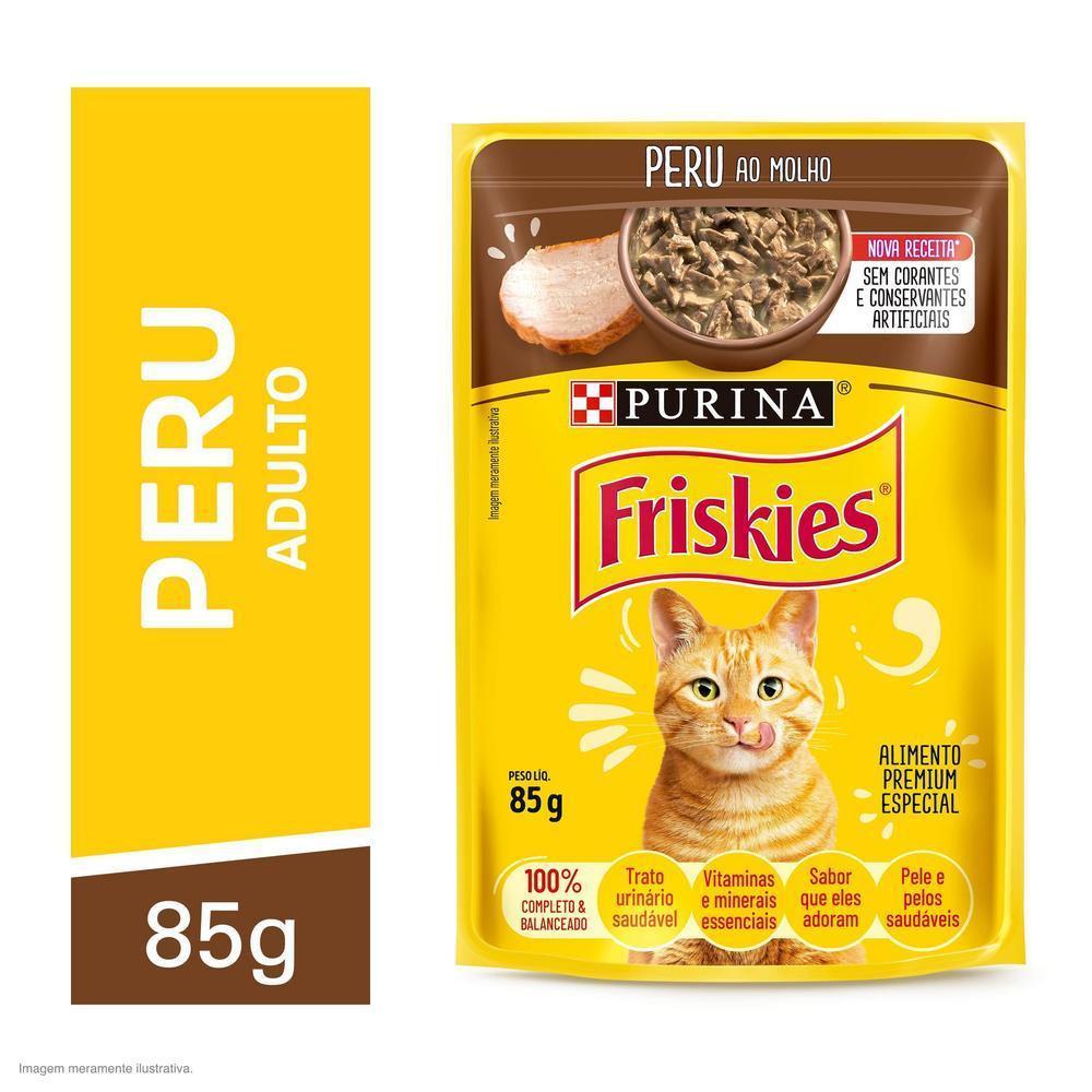 Ração Úmida Gatos Adultos Aves 85g Friskies - 1