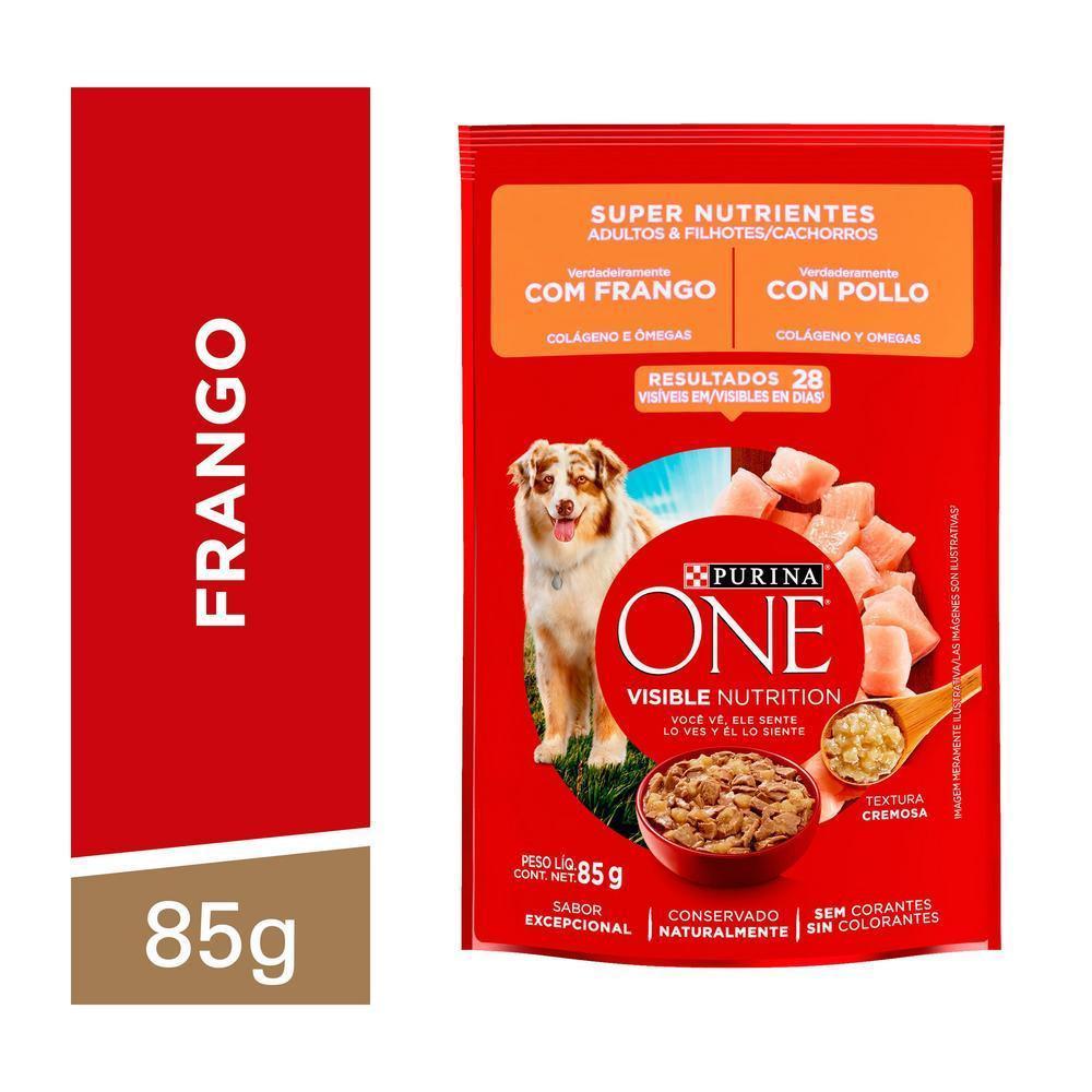 Ração Úmida Purina One Cães Adultos e Filhotes Frango 85g - 1