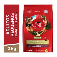 Ração Purina One Cães Adultos Minis e Pequenos Frango e Carne 2kg - 1