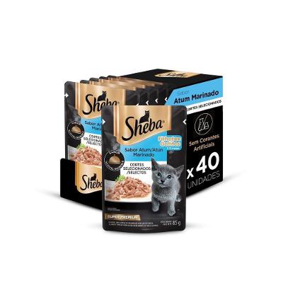 Kit Ração Úmida Sachê para Gatos Filhotes Sabor Atum Marinado 40 Unidades Sheba