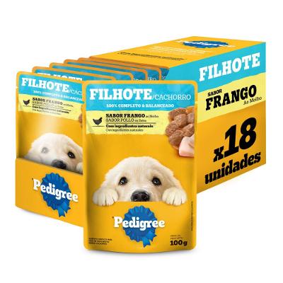 Kit Ração Úmida Sachê Frango ao Molho para Cães Filhotes 18 Unidades Pedigree