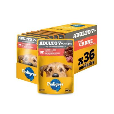 Kit Ração Úmida Sachê Carne ao Molho para Cães Adultos Sênior 7+ Anos 36 Unidades Pedigree