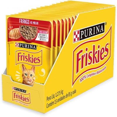 Pack Nestlé Purina Ração Úmida para Gatos Adultos Frango ao Molho com 30 Sachês 85g Friskies