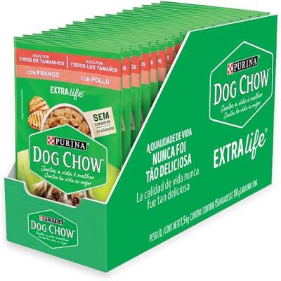 Pack Ração Úmida Adultos Frango com 30 Sachês 100g Dog Chow