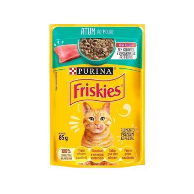 Kit Friskies Ração Úmida Para Gatos Adultos Atum Ao Molho - Com 30 Sachês 85g