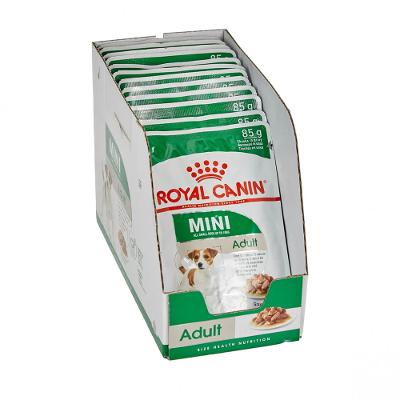 Pack Ração Úmida Royal Canin Sachê Mini Adult para Cães Adultos de Porte Pequeno com 12 sachês 85g