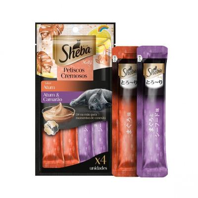 Kit Sheba Cremoso 4x 4un Atum e Camarão