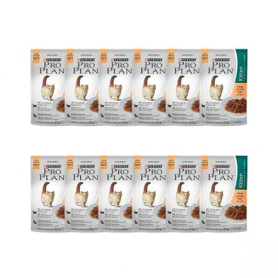 Pack Ração Úmida PRO PLAN Gatos Filhotes Frango ao molho 85g com 12 unidades