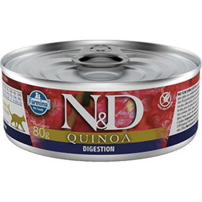 NeD Quinoa para Gatos Adultos de Todas as Raças Sabor Quinoa, Brocolis, Aspargos e Cordeiro 80g