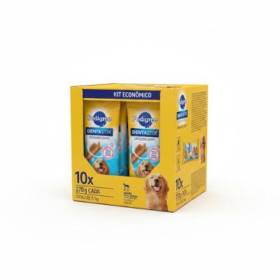 Kit Petisco Pedigree Dentastix Cuidado Oral para Cães Adultos Raças Grandes 10 x 7 Unidades