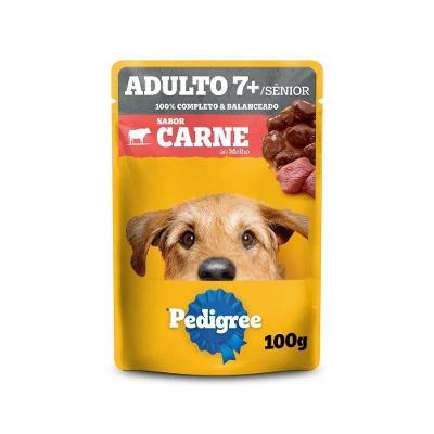 Kit Ração Úmida Sachê Carne ao Molho para Cães Adultos Sênior 7+ Anos 36 Unidades Pedigree