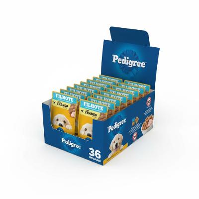 Kit Ração Úmida Pedigree Sachê Frango ao Molho para Cães Filhotes 36 Unidades
