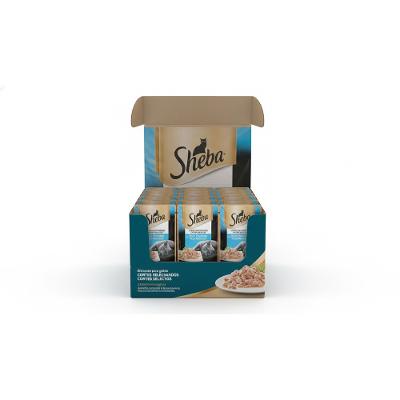 Kit Ração Úmida Sheba Sachê para Gatos Adultos Sabor Atum Marinado 40 Unidades