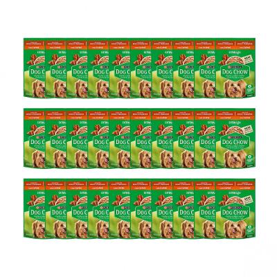 Pack Nestlé Purina Dog Chow Ração Úmida Para Cães Adultos Raças Pequenas Carne Ao Molho com 30 Sachês 100g