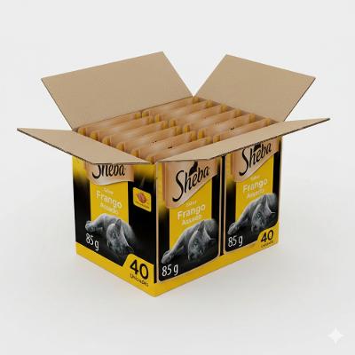 Kit Ração Úmida Sheba Sachê para Gatos Adultos Sabor Frango Assado 40 Unidades