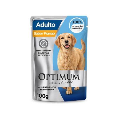 Kit Ração Úmida para Cães Adultos Frango 36 Unidades Optimum Sachê