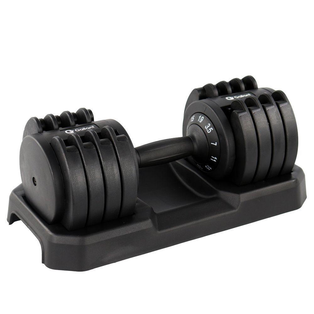 Dumbbell Halter Gallant Regulável Anilhas 19kg Com Base Elite Pro - (GDB19R0A-PT) - 1