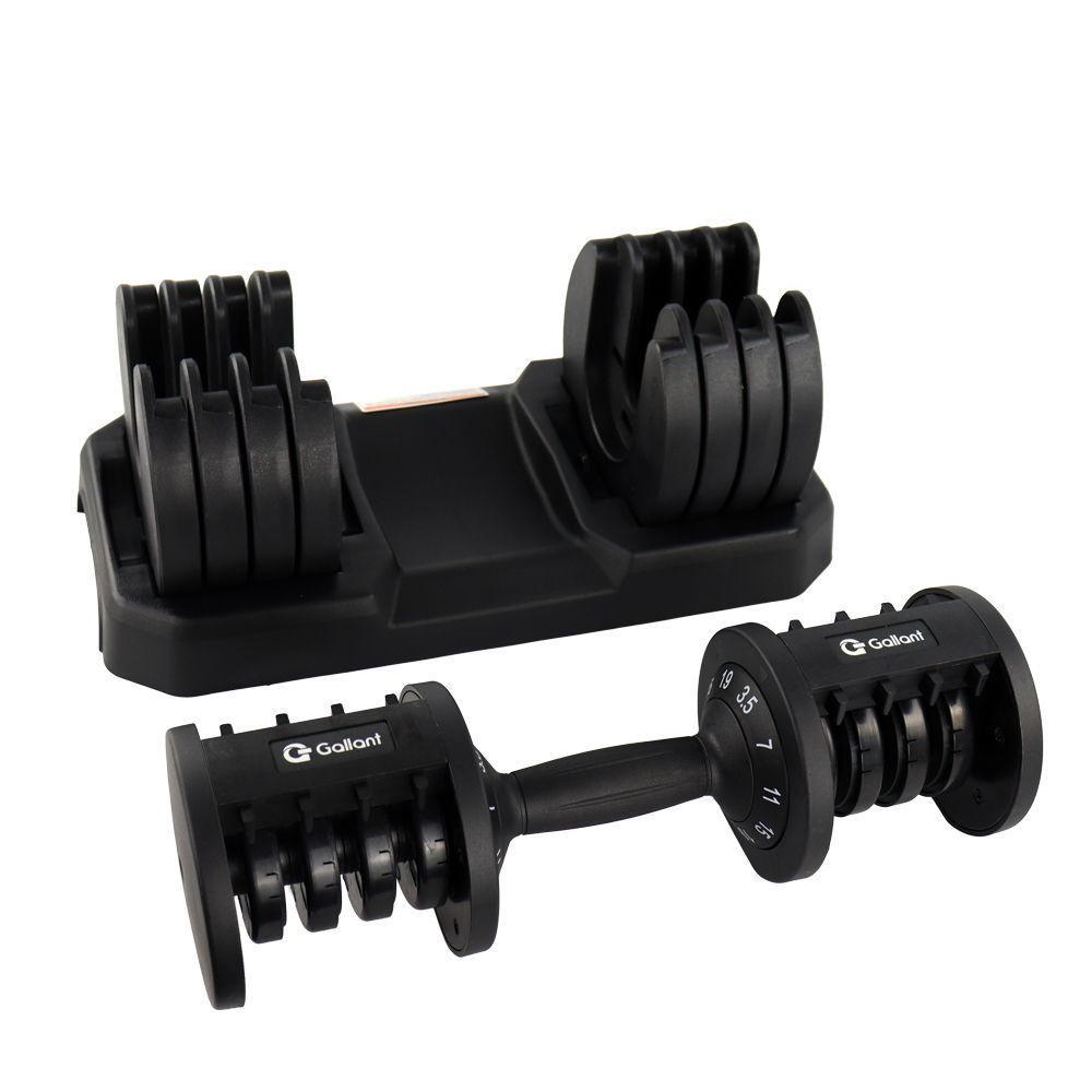 Dumbbell Halter Gallant Regulável Anilhas 19kg Com Base Elite Pro - (GDB19R0A-PT) - 6