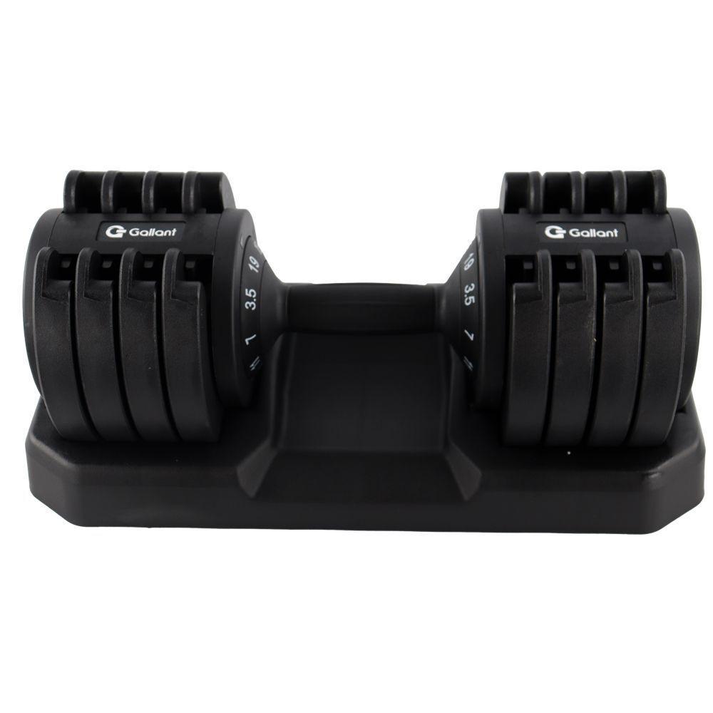 Dumbbell Halter Gallant Regulável Anilhas 19kg Com Base Elite Pro - (GDB19R0A-PT) - 7