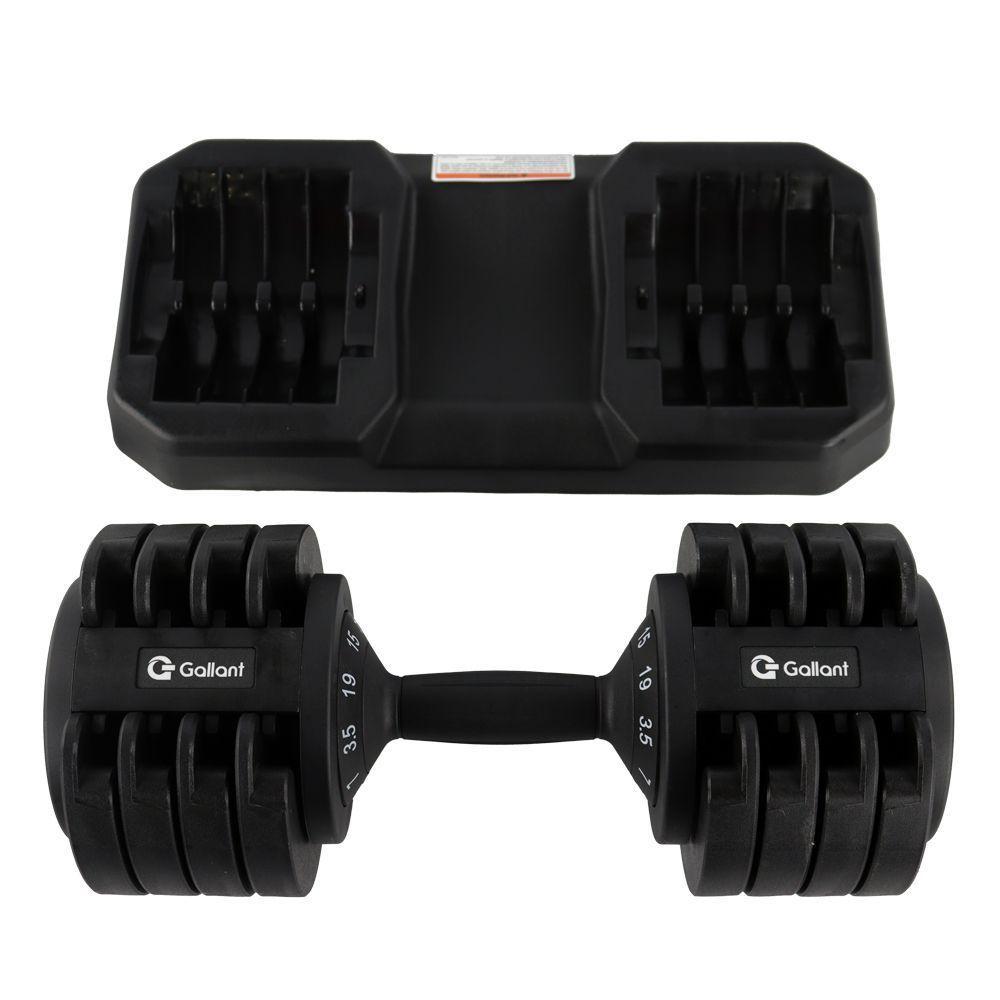 Dumbbell Halter Gallant Regulável Anilhas 19kg Com Base Elite Pro - (GDB19R0A-PT) - 10