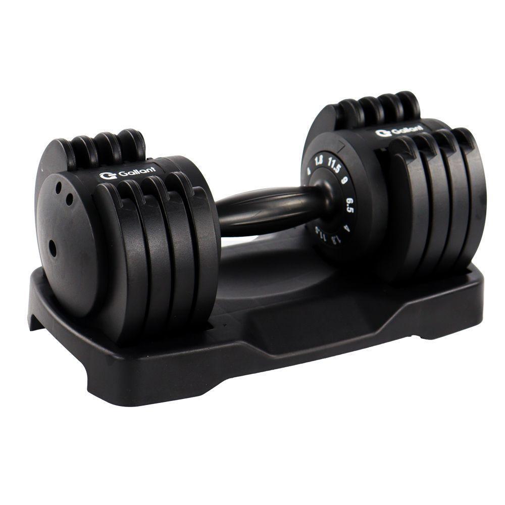 Dumbbell Halter Gallant Regulável Anilhas 11,5kg Com Base Elite Pro - (GDB12R0A-PT) - 1
