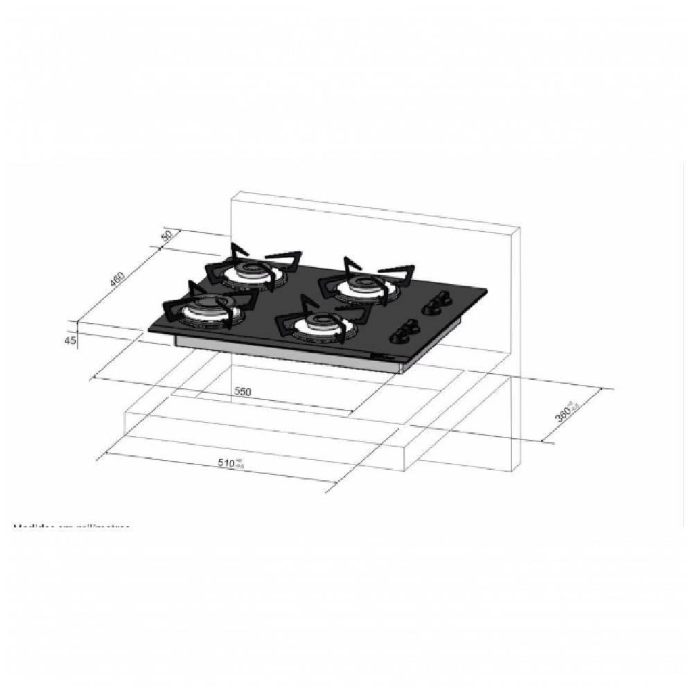 Cooktop Fischer 4 Bocas Preto Bivolt 1519-5713 - 3