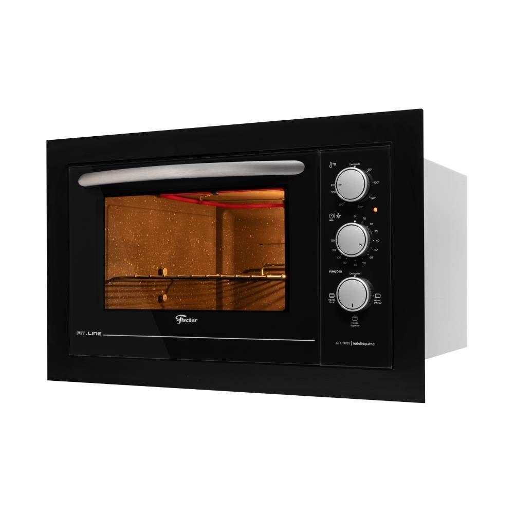 Forno Elétrico de Embutir Fischer Fit Line Preto 48L 127V 34493-95481 - 2