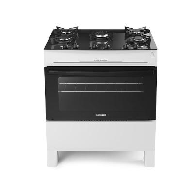 Fogão de Piso 5 Bocas GLP Itatiaia Electra Glass New Mesa de Vidro Temperado Branco Bivolt