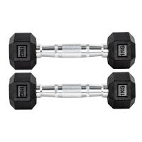 Par Halter 1+1kg Dumbbell Sextavado Emborrachado Pegada Cromada Gallant (GDB01F3B-PT) - 1