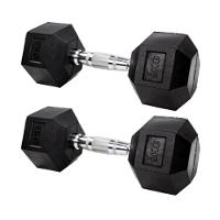 Par Halteres 9kg + 9kg Dumbbell Sextavado Emborrachado Pegada Cromada Gallant (GDB09F3B-PT) - 2