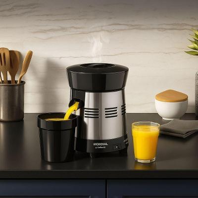 Extrator de Frutas Premium Turbo E-10 Capacidade 1L Motor 250W Bivolt Aço Inox Preto Mondial