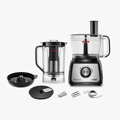 Multiprocessador Turbo Chef MPN-01-BE 7 em 1 2 Velocidades 1000W Preto 110V com Espremedor e Ralador