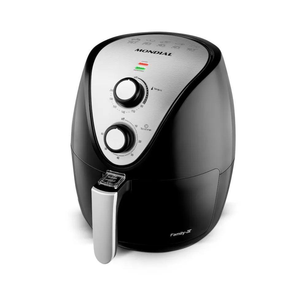 Fritadeira Elétrica Mondial Sem Óleo Family IV 3,5L 1500W Preta 220V AF-30I - 2