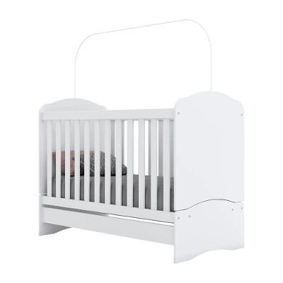 Berço Convencional Mini Cama Bala de Menta MDF MDP Branco sem Colchão