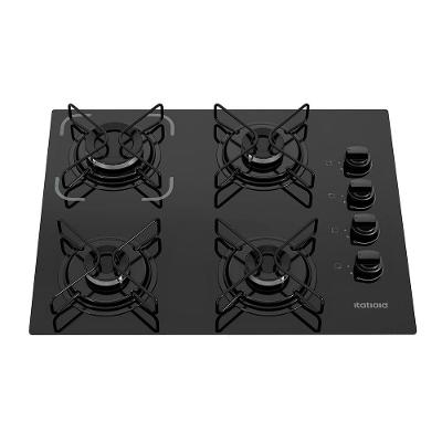 Cooktop a Gás ITATIAIA Essencial 3700000192 4 Bocas Vidro Temperado com Acendimento Automático Preto