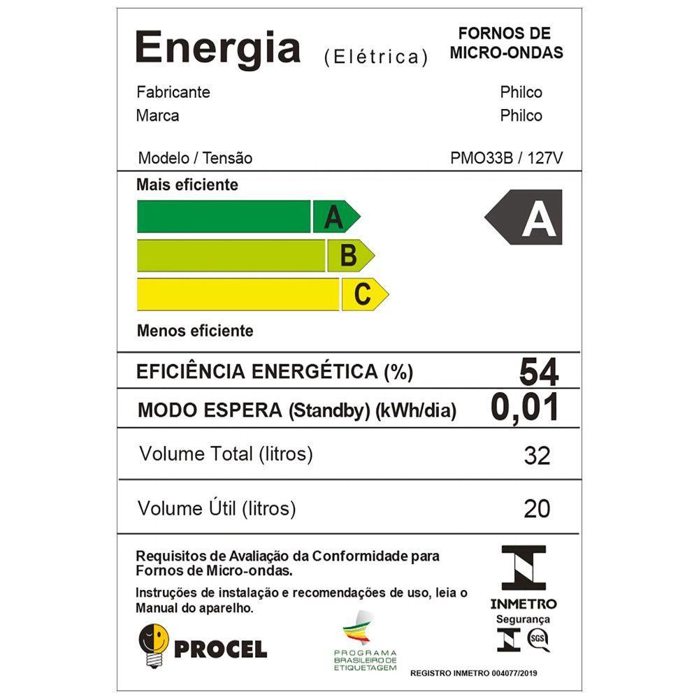 Micro-ondas de Bancada Philco Branco 32L 127V PMO33B - 4
