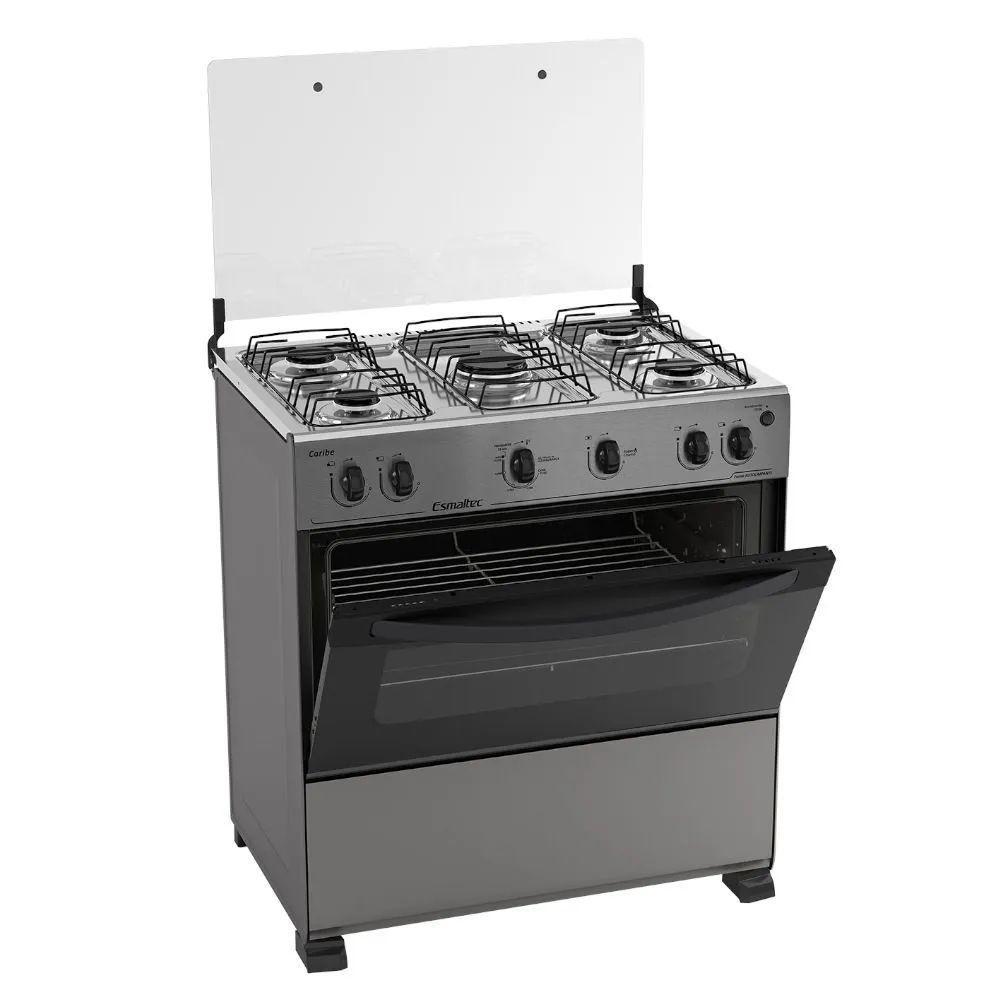 Fogão Caribe Piso 5 Bocas Inox Esmaltec Bivolt 104002111 - 2