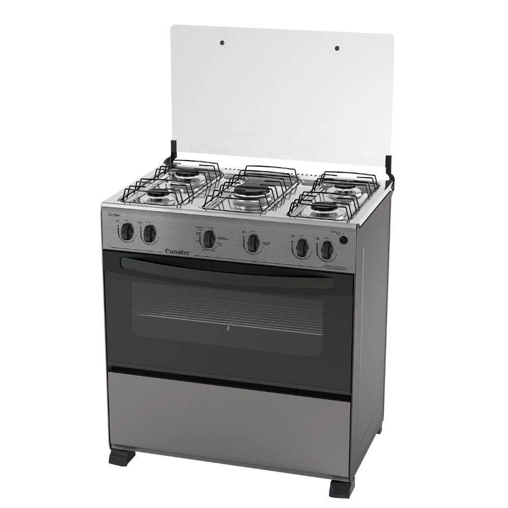 Fogão Caribe Piso 5 Bocas Inox Esmaltec Bivolt 104002111 - 3