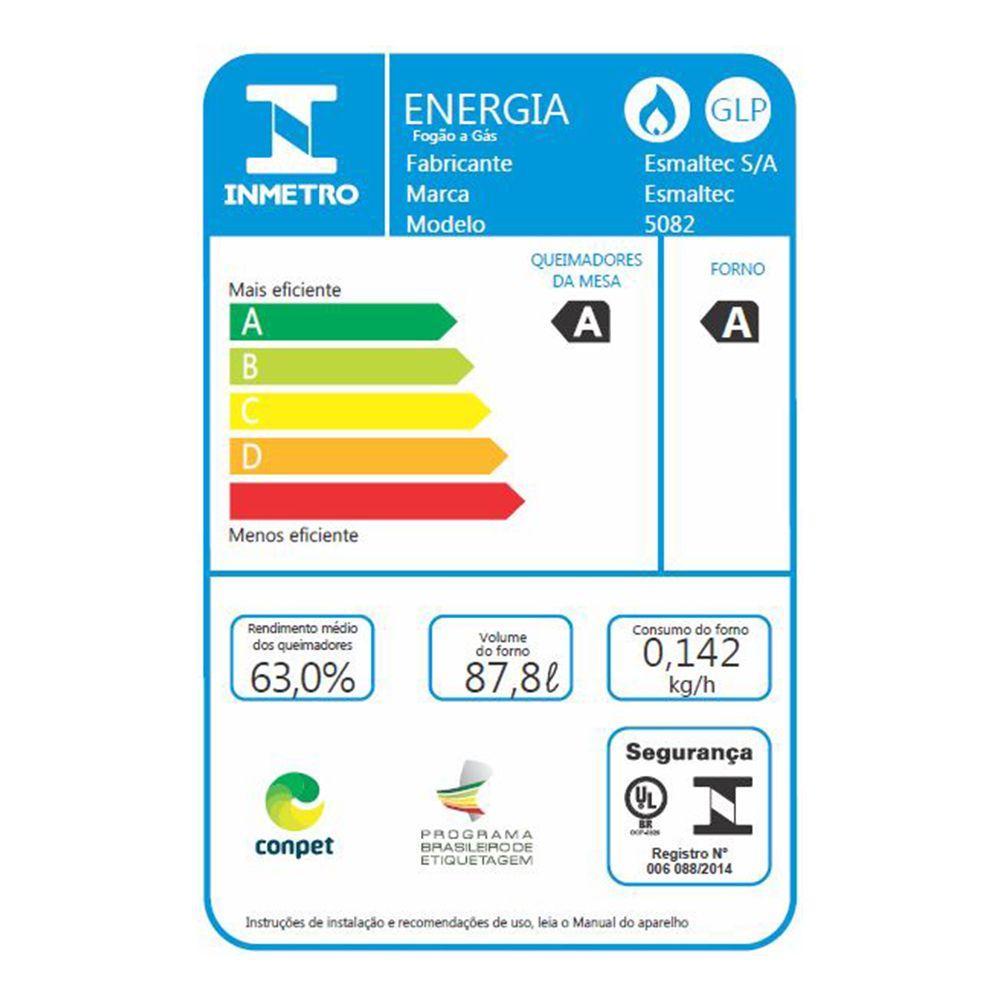 Fogão Caribe Piso 5 Bocas Inox Esmaltec Bivolt 104002111 - 4