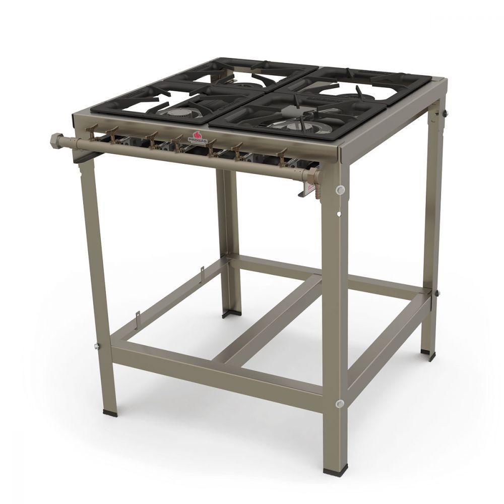 Fogão Industrial a Gás Progas 4 Queimadores Aço Inox Escovado com Registro para Forno PMI-402 - 3