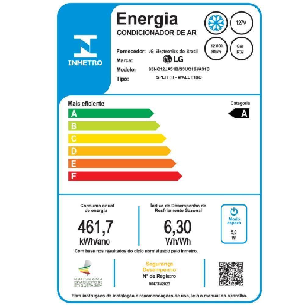 Ar-Condicionado LG DUAL Inverter Voice +AI 12.000 BTU  Frio 127V - S3-Q12JA31B - 10